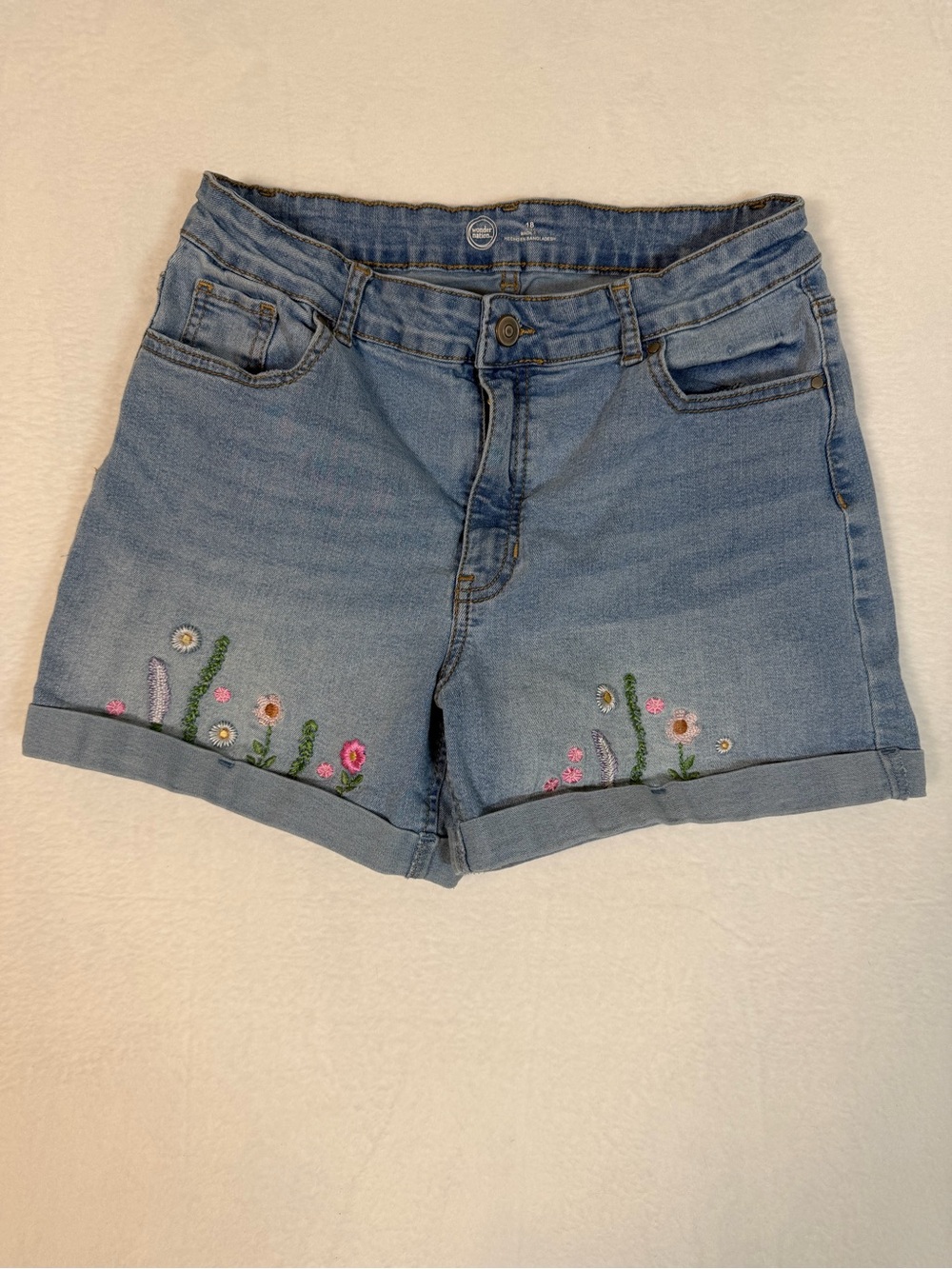 5‎ Pair Bundle of Youth Girls Denim Shorts Wonder Nation Cat Jack So Brand sz 18 - Picture 3 of 10